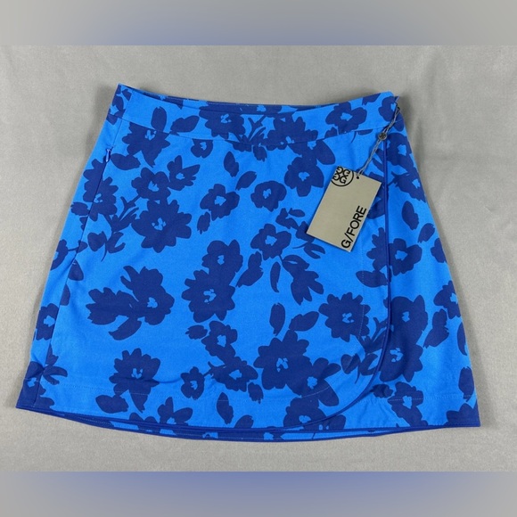G/FORE Dresses & Skirts - G/FORE G4 Womens Golf Skort Tonal Floral Print 2 Surf Blue Polyester Spandex